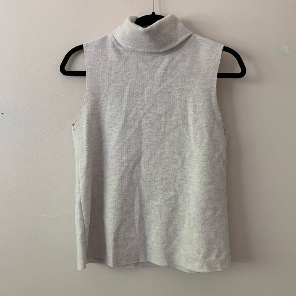 Zara Oatmeal Sleeveless Turtleneck
